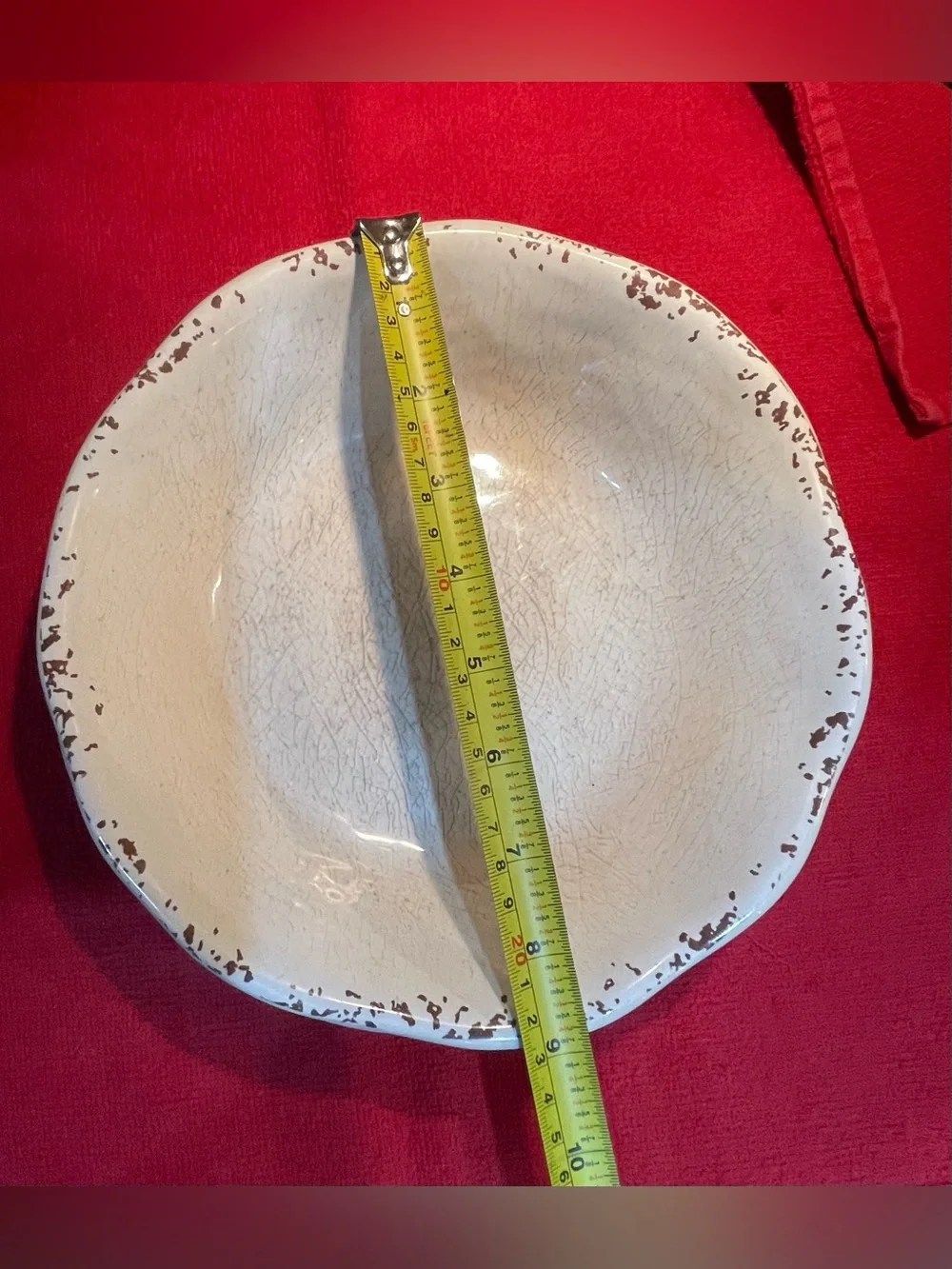 Pier 1  Melamine Serving Bowls with Distressed Brown Rim - Set of 2